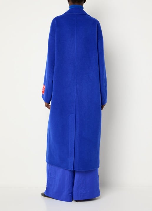 Essentiel Antwerp Kelp oversized mantel van wol met steekzakken - achterkant 2 kobaltblauw