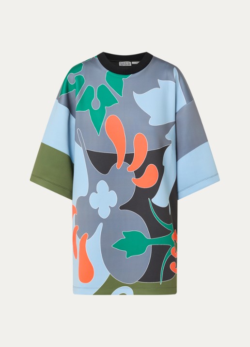 Essentiel Antwerp Klassic mini T-shirt jurk met print - voorkant grijs