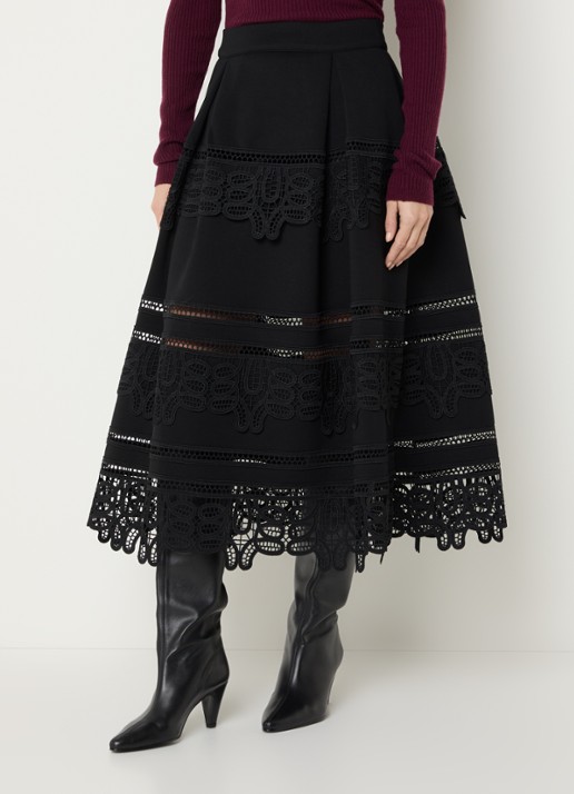 Essentiel Antwerp Kommon midi A-lijn rok met crochet