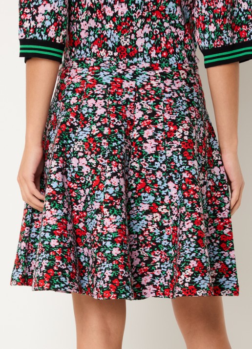 Essentiel Antwerp Konnie mini rok met print - achterkant rood