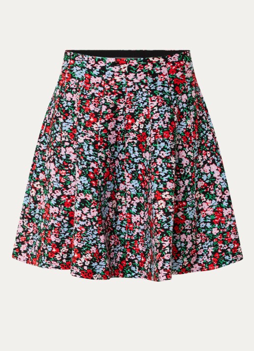 Essentiel Antwerp Konnie mini rok met print - voorkant 2 rood