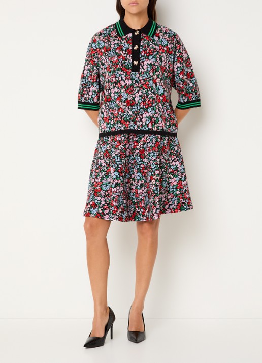 Essentiel Antwerp Konnie mini rok met print - voorkant 3 rood