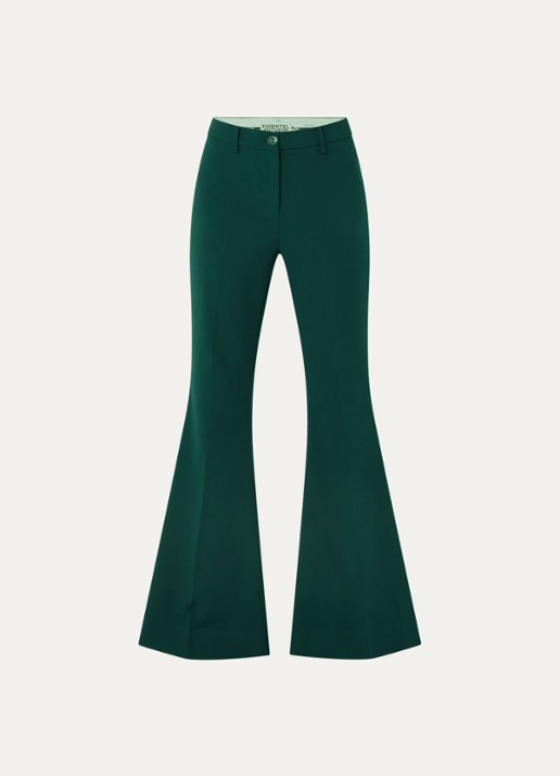 Essentiel Antwerp Konsiderate high waist flared fit broek - voorkant 3 donkergroen