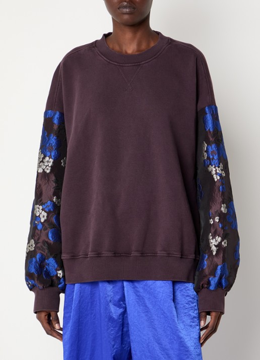 Essentiel Antwerp Kueer sweater met jacquard dessin - detail 4 bruin