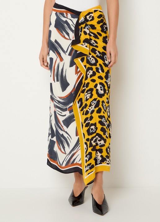 Essentiel Antwerp Midi wikkelrok met print