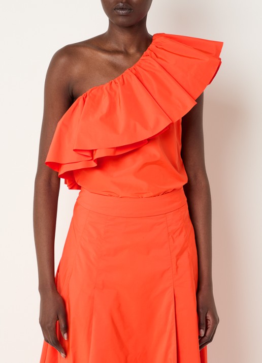 Essentiel Antwerp One shoulder top met volant