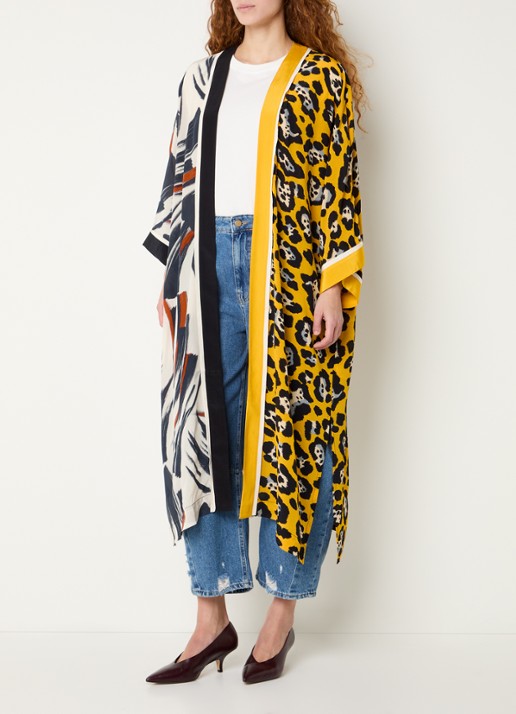 Essentiel Antwerp Openvallend vest met panterprint