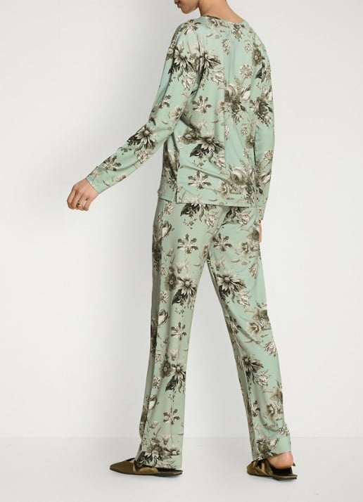 Essenza Denna Florean loungetop met bloemenprint - detail 2 groen