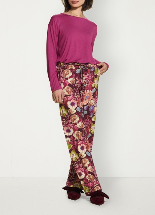 Essenza Denna loungetop met lange mouw - detail 4 roze