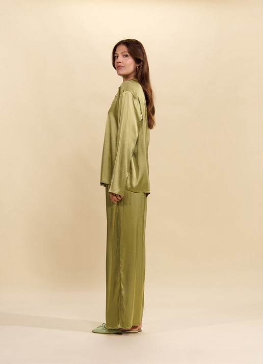 Essenza Elodie loungetop met glanzende finish - detail 4 groen