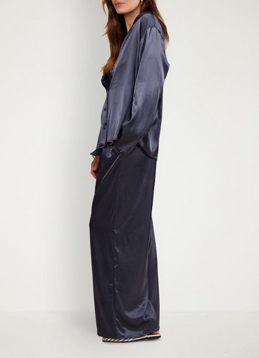 Essenza Elodie loungetop met glanzende finish - achterkant 5 donkerblauw