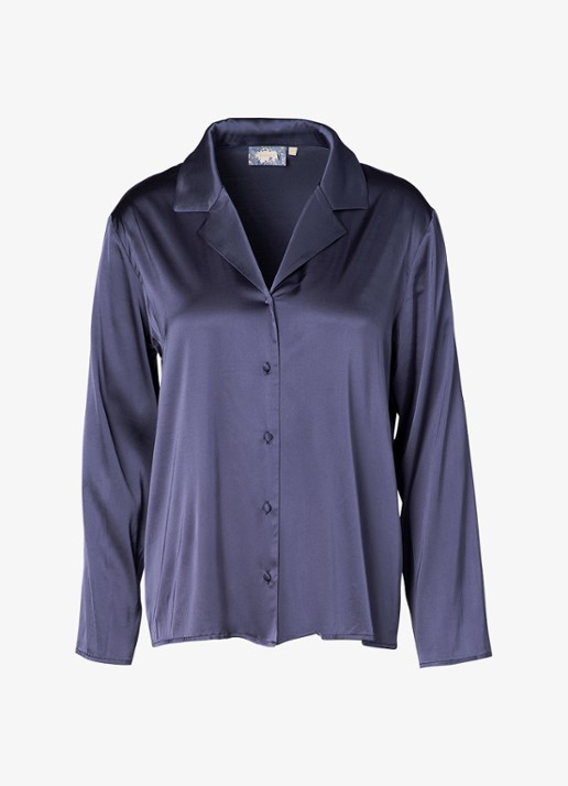 Essenza Elodie loungetop met glanzende finish - voorkant 8 donkerblauw