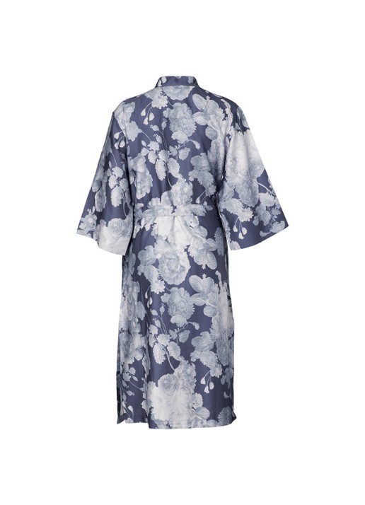 Essenza Ilona Eunice kimono met bloemenprint - voorkant 2 donkerblauw