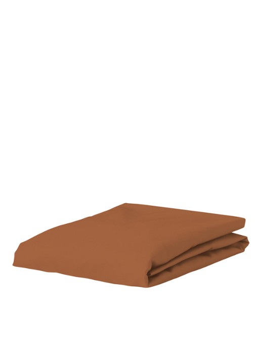Essenza Minte hoeslaken van katoensatijn 300TC, hoekhoogte 35 cm - voorkant 4 oranjebruin