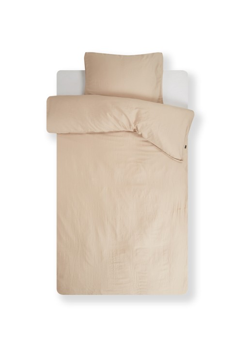 Essenza Minte katoensatijn dekbedovertrekset 300TC - inclusief kussenslopen - voorkant 2 beige
