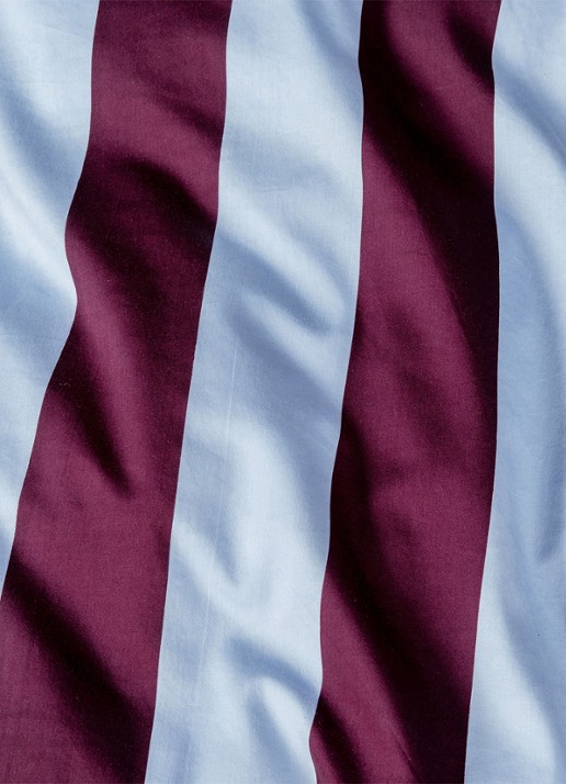 Essenza Minte Stripe dekbedovertrek van katoensatijn 300TC - detail lichtblauw