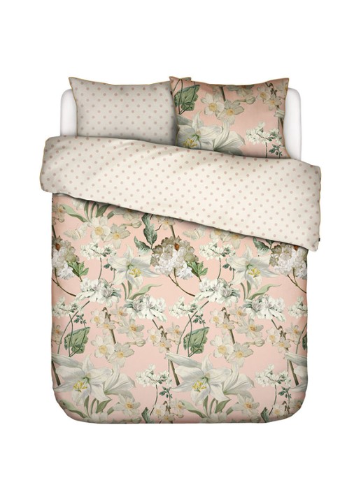 Essenza Rosalee dekbedovertrekset van katoensatijn 215TC - inclusief kussenslopen - detail 3 lichtroze