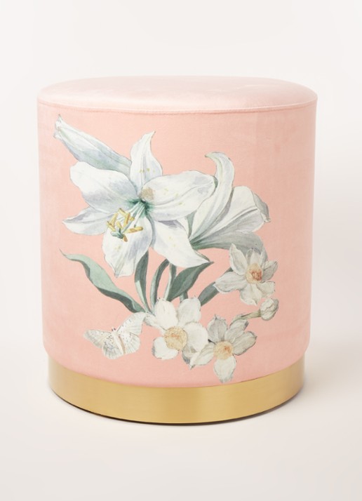 Essenza Rosalee poef 40 cm - voorkant 3 roze