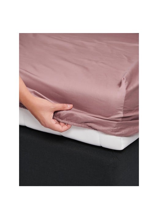 Essenza Satin hoeslaken van katoensatijn 220TC, hoekhoogte 30 cm - detail lichtroze