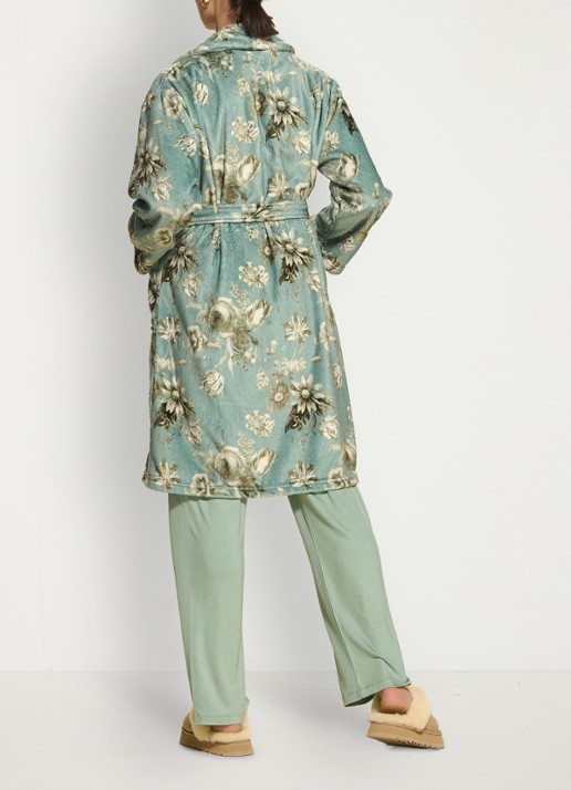 Essenza Steff Florean badjas met bloemenprint - detail 6 groen