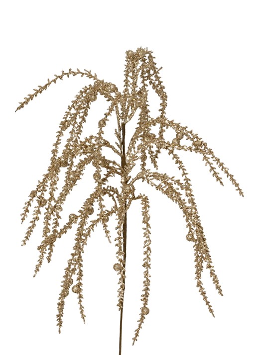 Everlands Spray kersttak 75 cm - voorkant goud