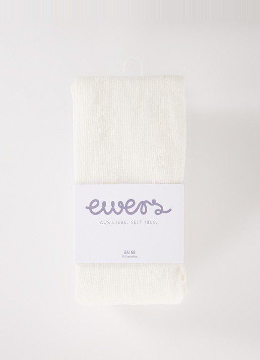 Ewers Fijnegebreide babymaillot in katoenblend - voorkant gebroken wit
