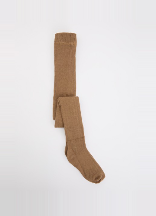 Ewers Ribgebreide maillot in katoenblend - voorkant 2 camel