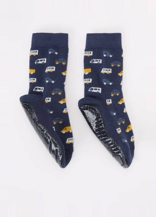 Ewers Sokken met print - voorkant 2 donkerblauw