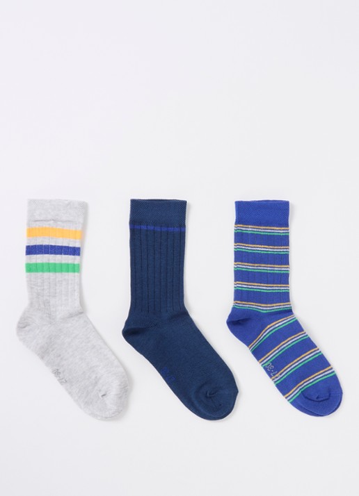 Ewers Sokken met streepprint in 3-pack