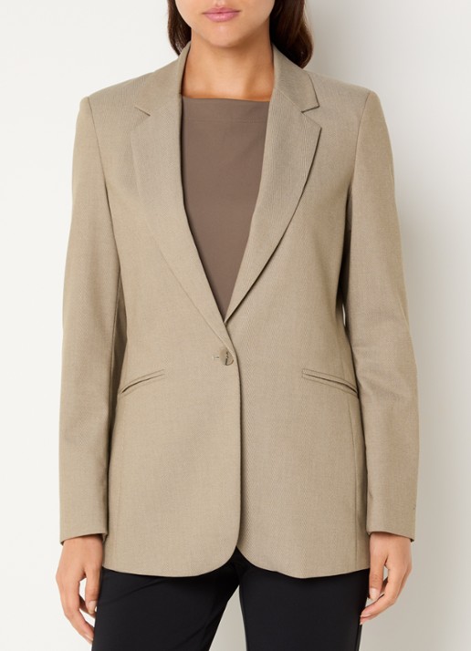 Expresso Blazer met paspelzakken