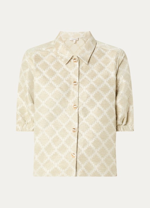 Expresso Blazer met print en ballonmouw - voorkant lichtgroen