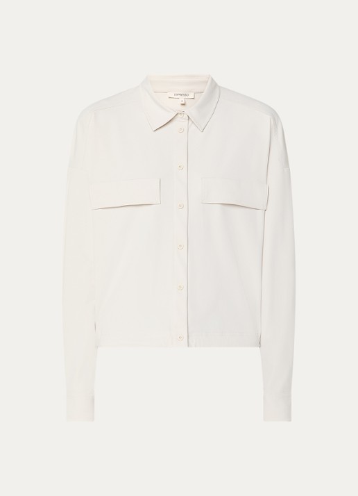 Expresso Blouse met borstzakken - voorkant 2 creme