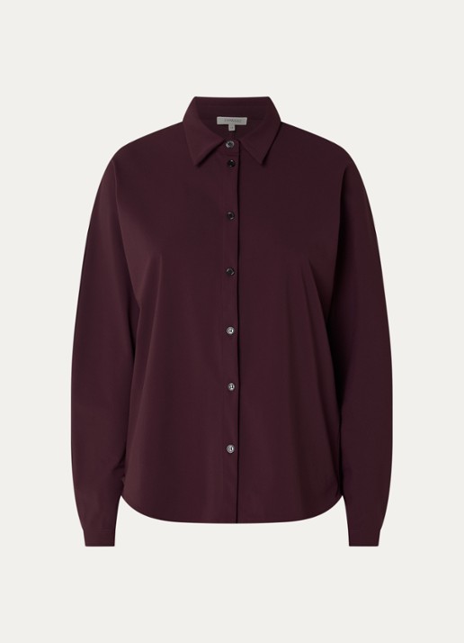 Expresso Blouse met kraag - voorkant 3 aubergine