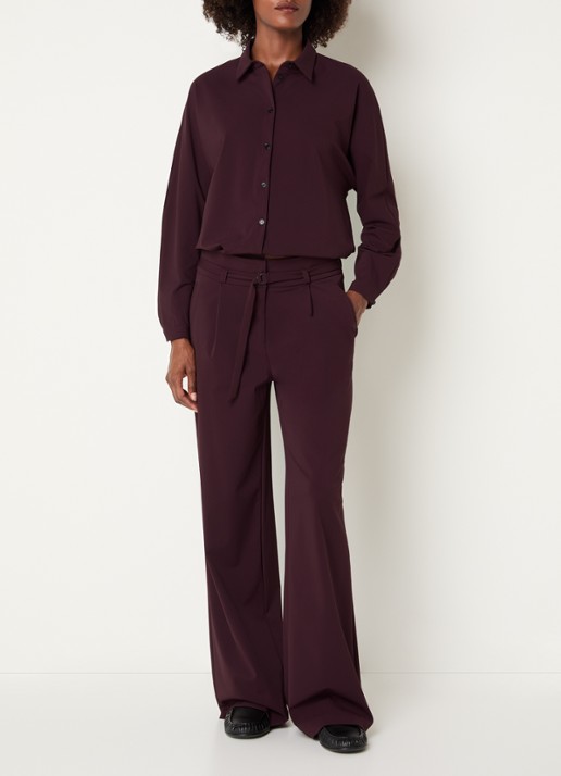 Expresso Blouse met kraag - voorkant 4 aubergine