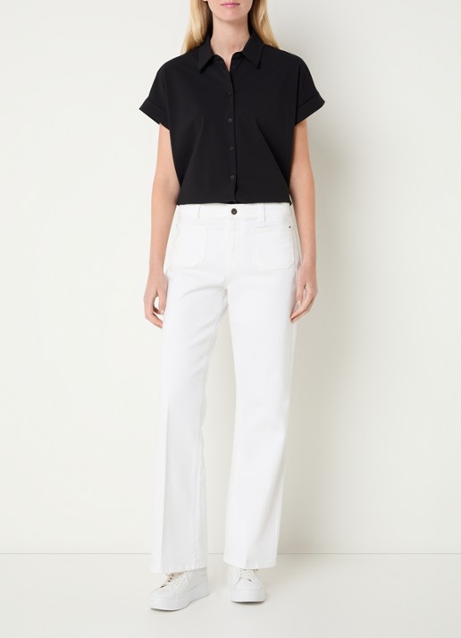 Expresso Blouse met vlindermouw - voorkant 4 zwart