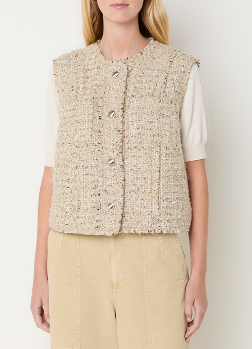 Expresso Gilet met lurex en borstzakken