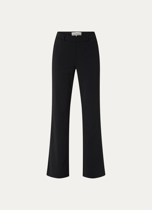 Expresso High waist bootcut fit pantalon van travelstof - voorkant zwart