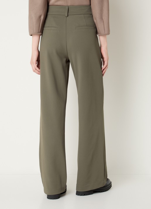 Expresso High waist flared fit broek met steekzakken - achterkant 3 zand
