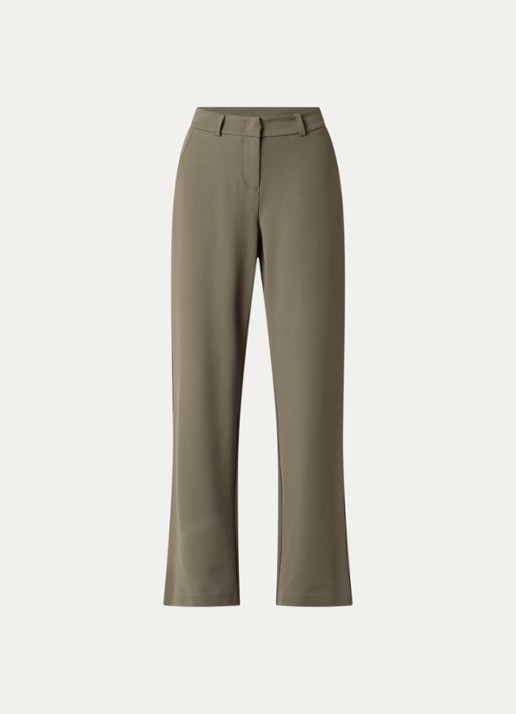 Expresso High waist flared fit broek met steekzakken - voorkant zand