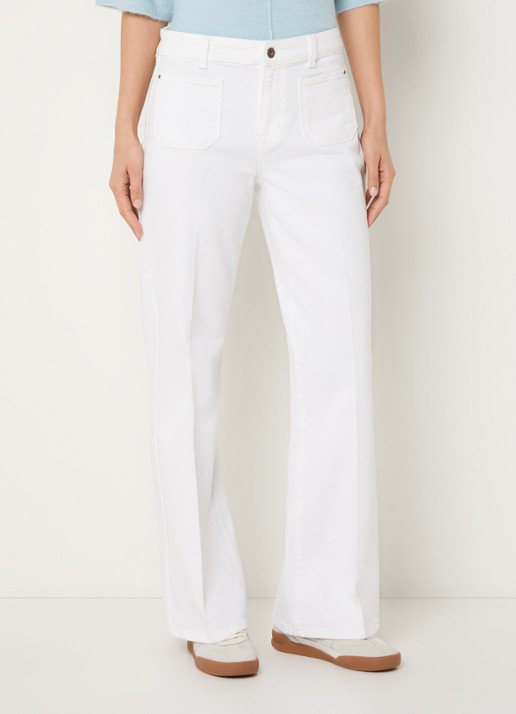 Expresso High waist flared fit chino met steekzakken