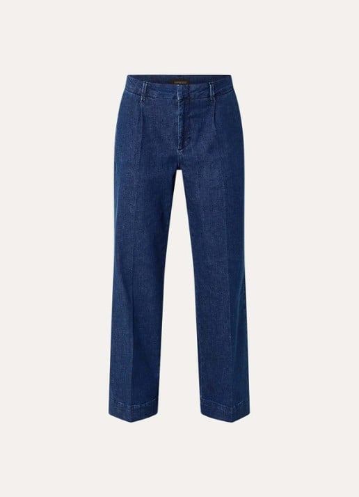 Expresso High waist flared jeans met donkere wassing - voorkant 2 indigo