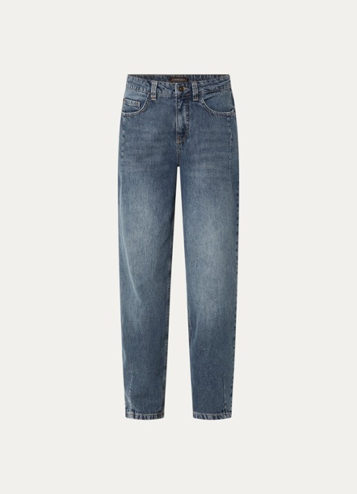 Expresso High waist straight fit jeans met medium wassing - voorkant indigo