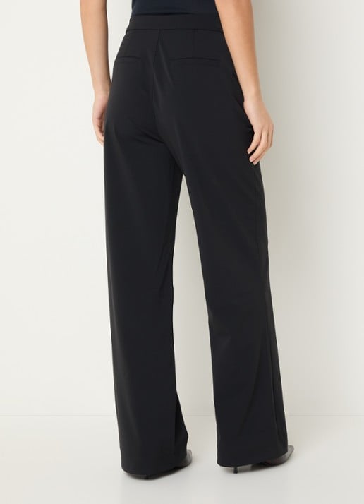 Expresso High waist straight fit pantalon met paspelzakken - achterkant 3 zwart