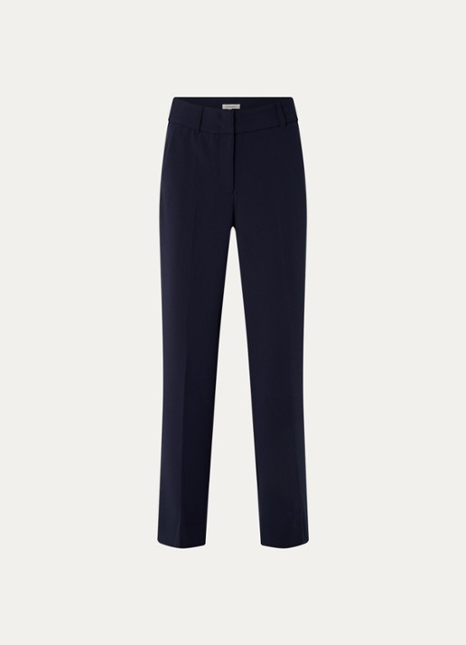 Expresso High waist straight fit pantalon met steekzakken - voorkant donkerblauw