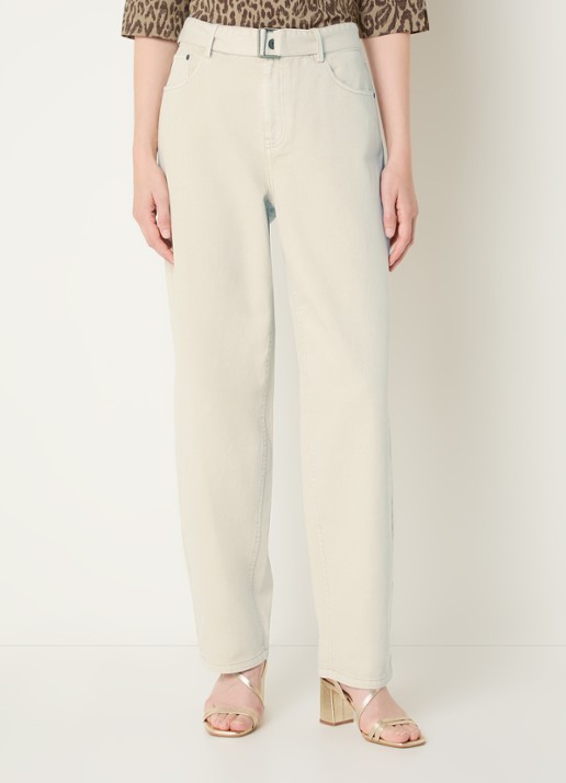 Expresso High waist straight leg jeans met gekleurde wassing en ceintuur