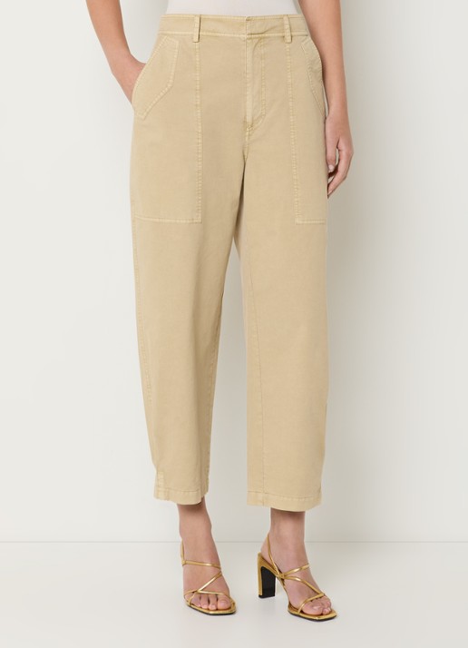 Expresso High waist tapered fit cropped chino met steekzakken