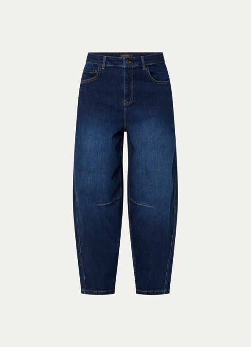 Expresso High waist tapered fit jeans met donkere wassing - voorkant 3 indigo