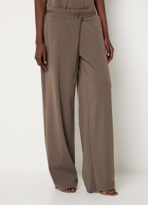 Expresso High waist wide fit pantalon met steekzakken