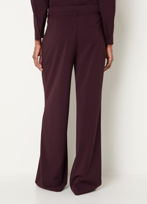 Expresso High waist wide fit pantalon met steekzakken - achterkant 2 aubergine