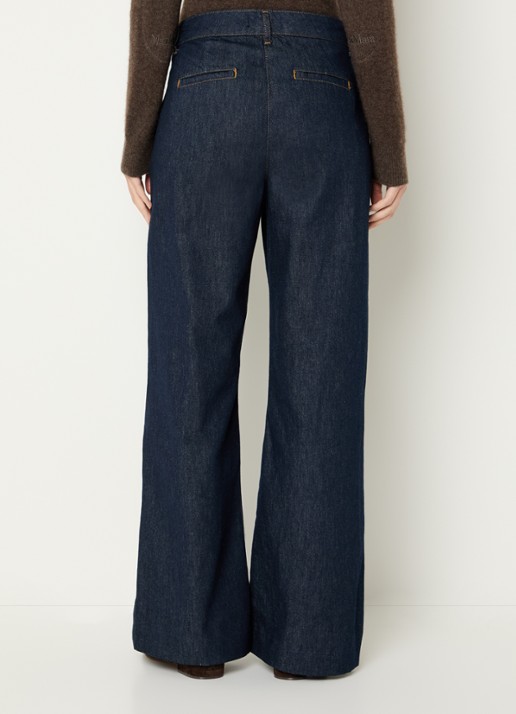 Expresso High waist wide leg jeans met donkere wassing - achterkant 4 indigo